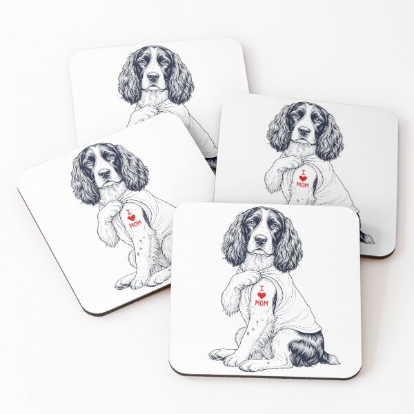 Artikelvorschau, Vintage-Tattoo mit englischer Springer Spaniel-Mama, Hundeliebhaberin entworfen und verkauft von TerryConnells.