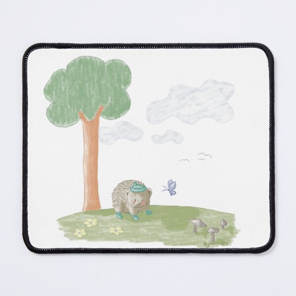 Item preview, Echidna Butterfly Mushrooms Flowers Tree Clouds Illustration designed and sold by Jaana Day.