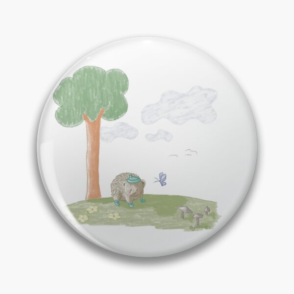 Item preview, Echidna Butterfly Mushrooms Flowers Tree Clouds Illustration designed and sold by Jaana Day.