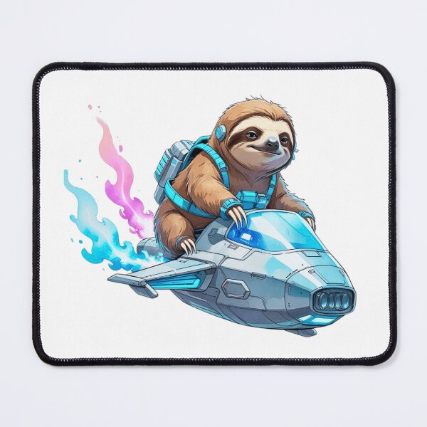 Item preview, Funny Sloth Riding Futuristic Jet Speed Bike Sci-Fi Art designed and sold by AQUILAKREO.