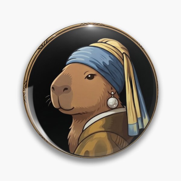 Item preview, Girl with a Pearl Earring (Capy Version) - Aesthetic Weird Vermeer Parody designed and sold by nbg2012.