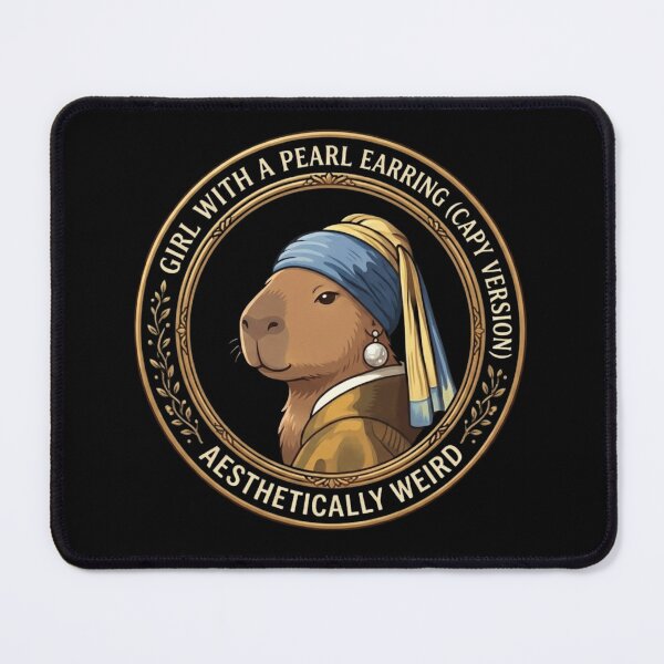 Item preview, Girl with a Pearl Earring (Capy Version) - Aesthetic Weird Vermeer Parody designed and sold by nbg2012.