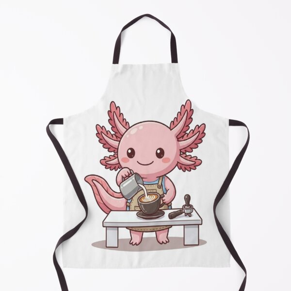 Item preview, Cute Pink Axolotl Barista Coffee designed and sold by Ella_Sketch.