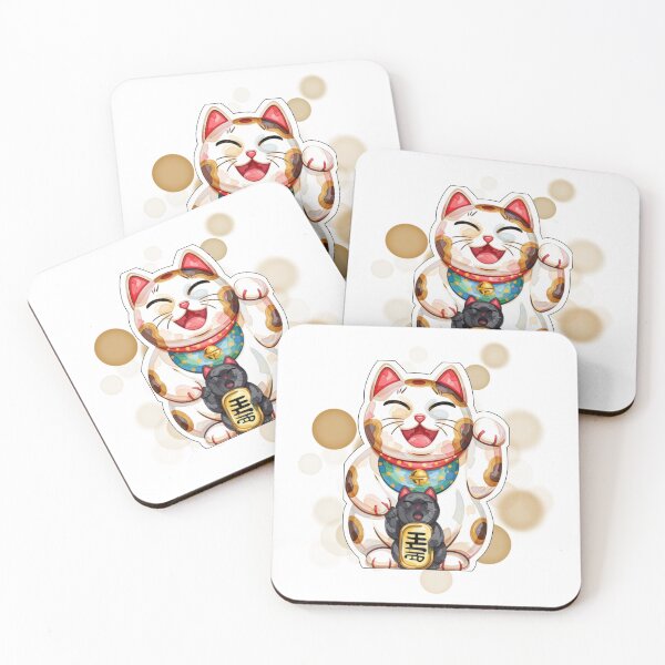 Item preview, Maneki Neko Japanese Lucky Cat Figurines Cute Japan Design designed and sold by iamKRUK.