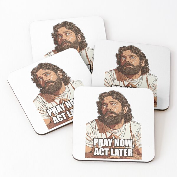 Item preview, Pray Now Act Later Jesus White Background designed and sold by Piotrek0001.