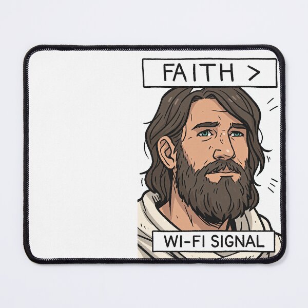 Item preview, Faith Greater Than Wi Fi Signal Black Outline designed and sold by Piotrek0001.