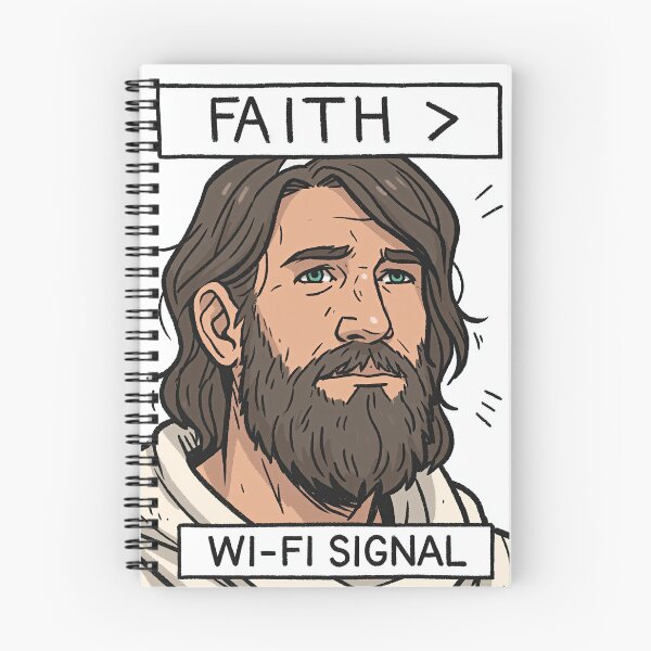Item preview, Faith Greater Than Wi Fi Signal Black Outline designed and sold by Piotrek0001.