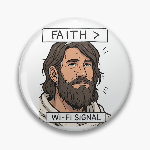 Item preview, Faith Greater Than Wi Fi Signal Black Outline designed and sold by Piotrek0001.