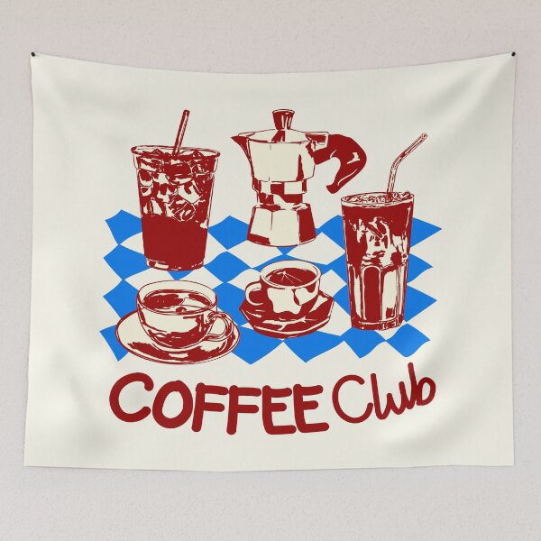 Item preview, Coffee Club Retro Doodle Aesthetic Vintage CafeVibes designed and sold by MaiZephyr.