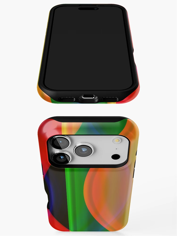 Thumbnail 3 of 4, iPhone Case, Color Spectrum Layers - Abstract Geometric Gradient Background designed and sold by ScreenPin.