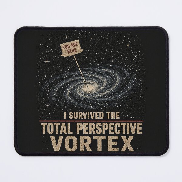Item preview, I Survived the Total Perspective Vortex – Hitchhiker's Guide-Inspired Retro Sci-Fi Humor T-Shirt designed and sold by DiamondSkyShirt.