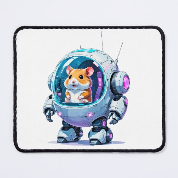 Item preview, Cute Hamster Pilot inside Round Robot Mech Suit Sci-Fi Art designed and sold by AQUILAKREO.