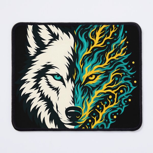 Item preview, Mystic Dual-Nature Wolf Tribal Spirit Animal Graphic designed and sold by etuvibes.