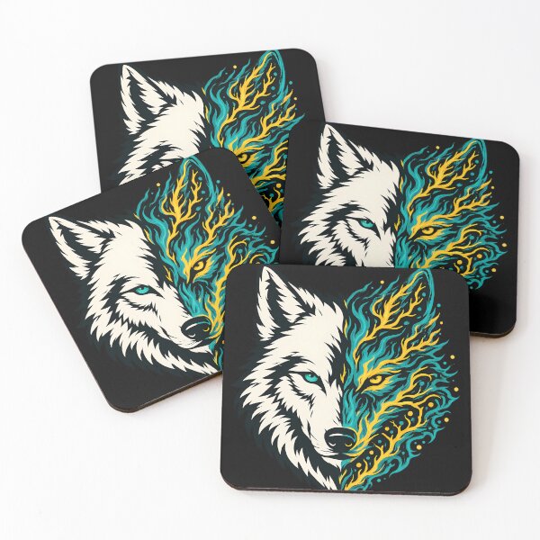 Item preview, Mystic Dual-Nature Wolf Tribal Spirit Animal Graphic designed and sold by etuvibes.