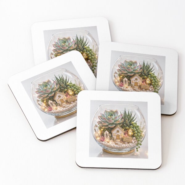 Item preview, Luxury Succulent Terrarium | Cute Fairy Garden Aesthetic | Elegant Plant Art designed and sold by Nazanin2050.