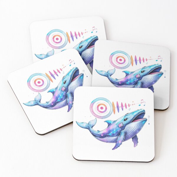 Item preview, Futuristic Cyber Whale with Geometric Sound Waves Music Art designed and sold by AQUILAKREO.