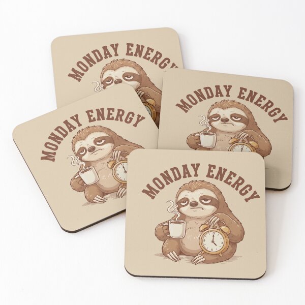 Item preview, Monday Energy Sloth Shirt – Funny Coffee Sloth Meme, Sleepy Work Mood Tee designed and sold by ZyxDes.