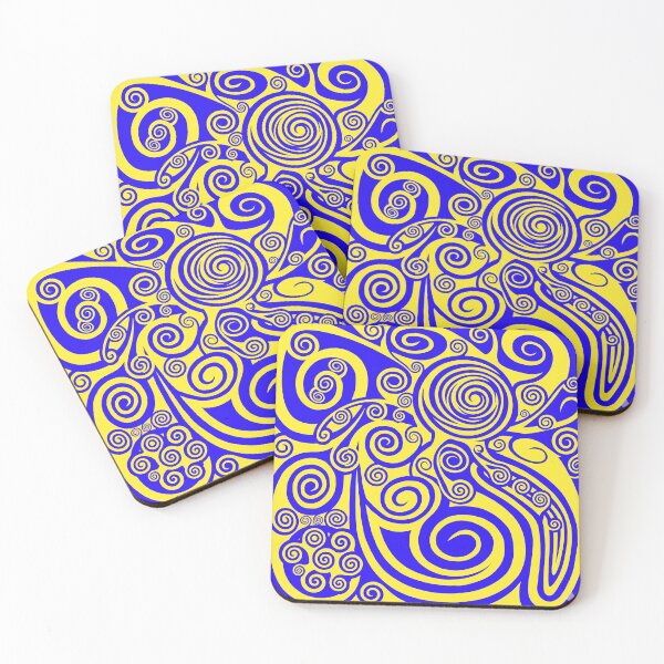 Item preview, Vibrant Yellow Spirals on Deep Blue Canvas designed and sold by Peter Veselinović.