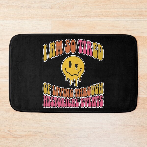Item preview, I Am So Tired of Living Through Historical Events — Retro Groovy Melting Smiley Dark Humor Art, Millennial Gen Z Meme Gift designed and sold by Luminari Creations.
