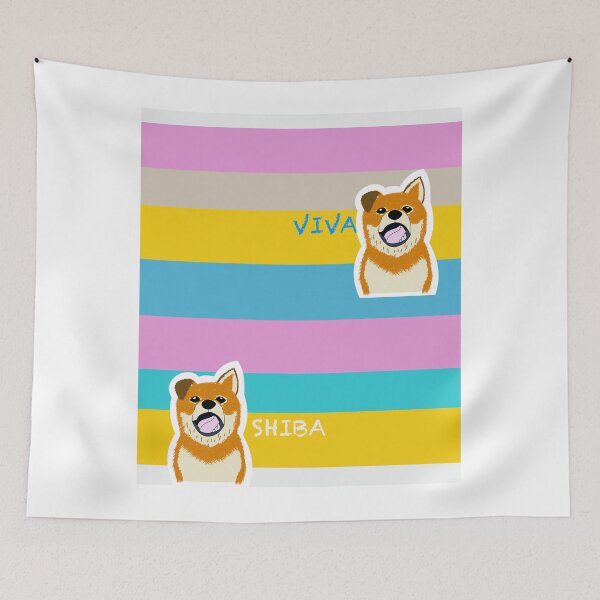 Item preview, Multi stripe with Shiba Inu puppy "kids knit wear1" designed and sold by ShibaCruise-On.