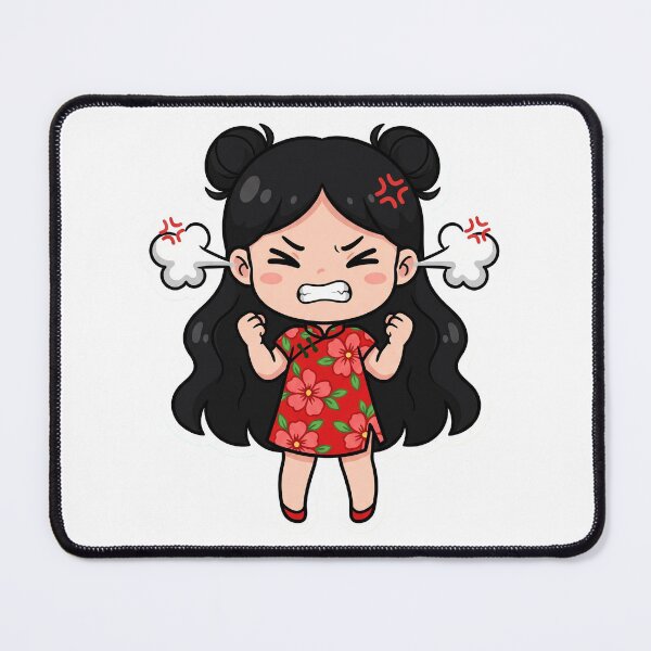 Item preview, Angry Chibi Girl PNG Sticker | Cute Kawaii Anime Emotion Sticker | Funny Cartoon Mood Clipart for WhatsApp & Telegram designed and sold by ashwin131.