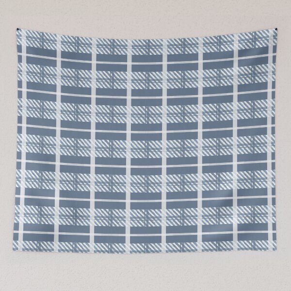 Item preview, Modern Blue Plaid Seamless Pattern – Minimal Checkered Fabric Design designed and sold by Tarathai.