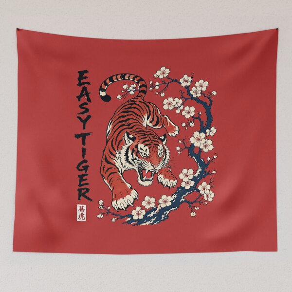 Item preview, Easy Tiger Japanese Block designed and sold by Jacksonsmerch.