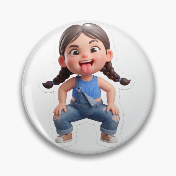 Item preview, Funny Cute Girl PNG Sticker | 3D Kawaii Cartoon Emoji Sticker | Playful Chibi Character for WhatsApp, Telegram & Etsy designed and sold by ashwin131.