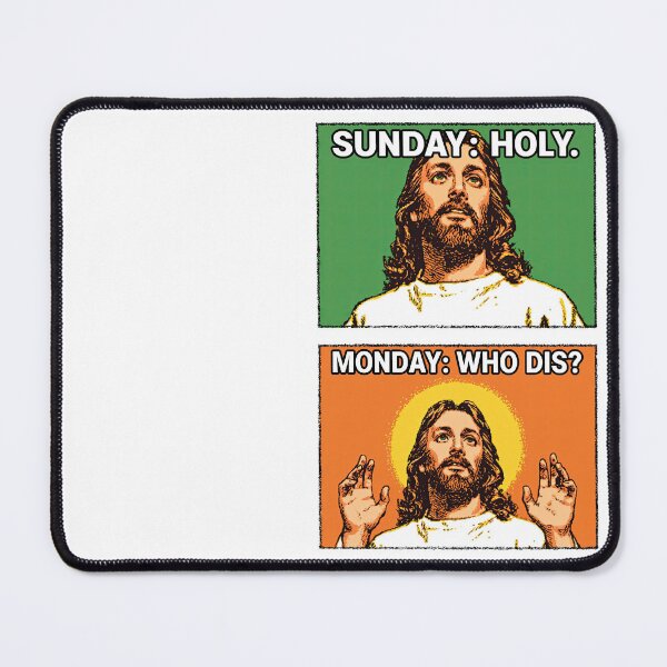 Item preview, Sunday Holy Monday Who Dis Green Panel Art designed and sold by Piotrek0001.