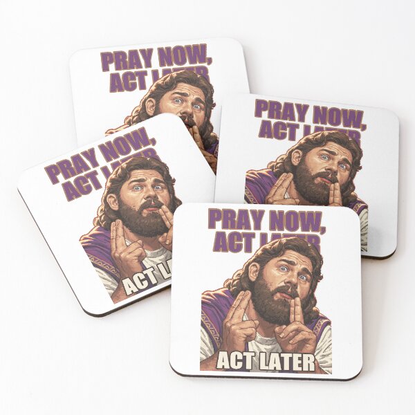 Item preview, Pray Now Act Later Jesus Hand on Chin designed and sold by Piotrek0001.