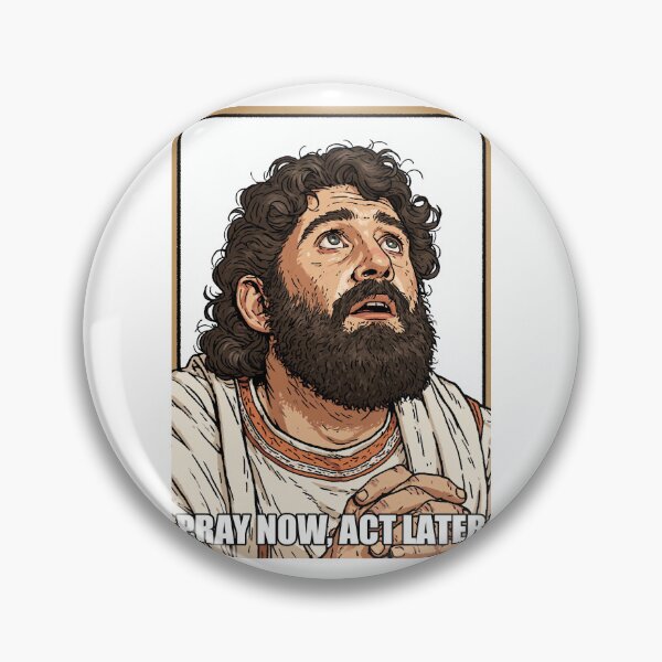 Item preview, Pray Now Act Later Jesus Looking Up Vintage designed and sold by Piotrek0001.