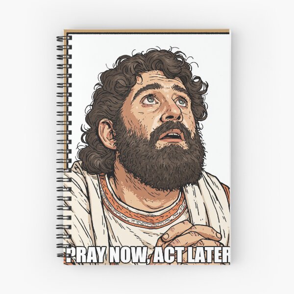 Item preview, Pray Now Act Later Jesus Looking Up Vintage designed and sold by Piotrek0001.