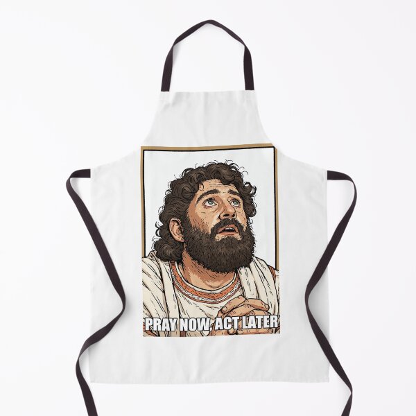 Item preview, Pray Now Act Later Jesus Looking Up Vintage designed and sold by Piotrek0001.