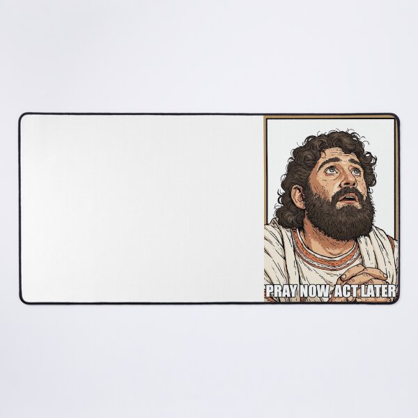 Item preview, Pray Now Act Later Jesus Looking Up Vintage designed and sold by Piotrek0001.