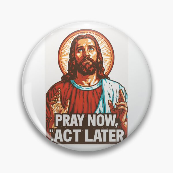 Item preview, Pray Now Act Later Jesus Red Shirt White Background designed and sold by Piotrek0001.