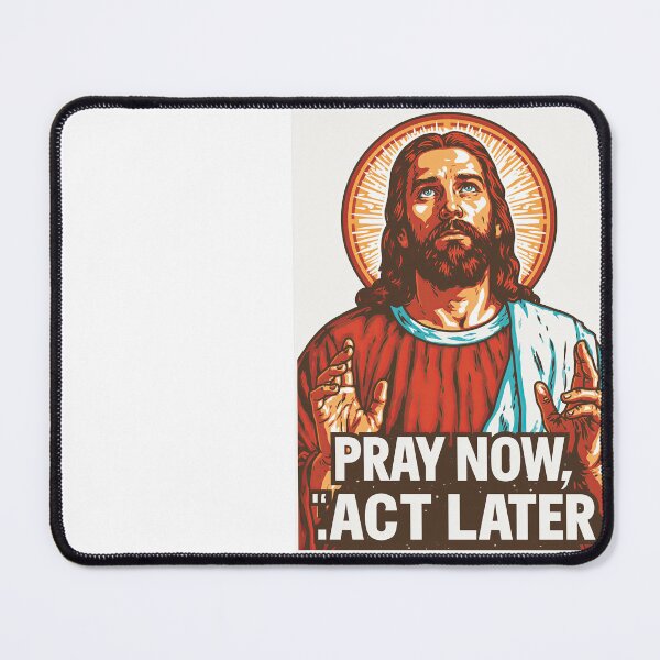 Item preview, Pray Now Act Later Jesus Red Shirt White Background designed and sold by Piotrek0001.
