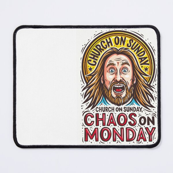 Item preview, Church on Sunday Chaos on Monday Retro Emblem designed and sold by Piotrek0001.