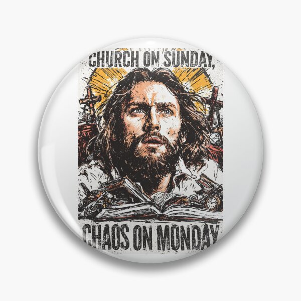 Item preview, Church on Sunday Chaos on Monday Black and White Grunge designed and sold by Piotrek0001.