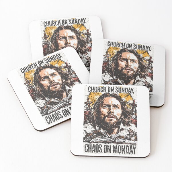 Item preview, Church on Sunday Chaos on Monday Black and White Grunge designed and sold by Piotrek0001.