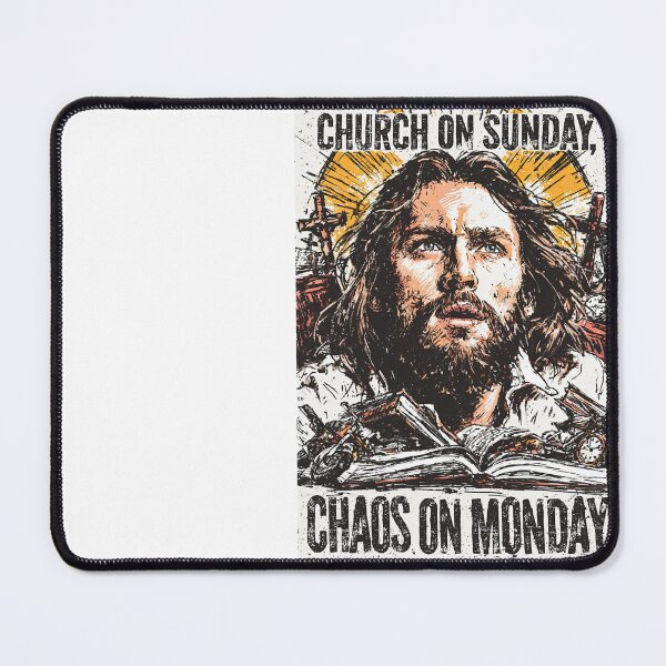 Item preview, Church on Sunday Chaos on Monday Black and White Grunge designed and sold by Piotrek0001.