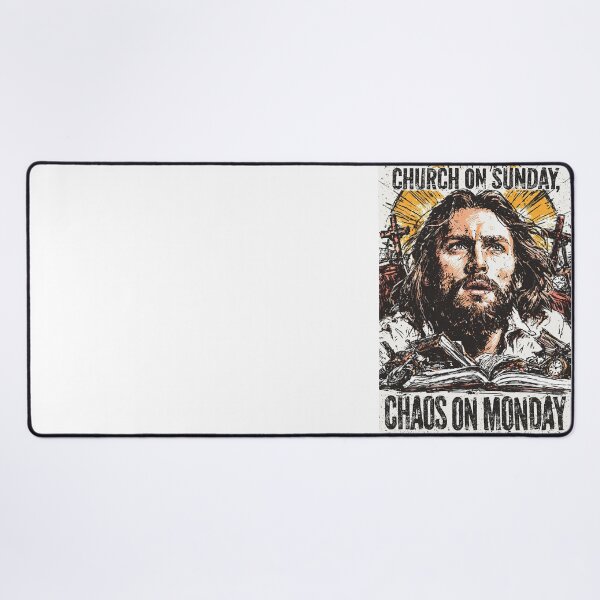 Item preview, Church on Sunday Chaos on Monday Black and White Grunge designed and sold by Piotrek0001.