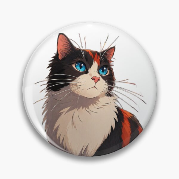 Item preview, Cute Calico Cat with Blue Eyes Portrait designed and sold by KUHATLIKHA.