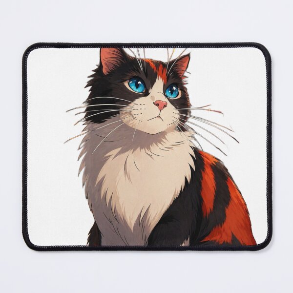 Item preview, Cute Calico Cat with Blue Eyes Portrait designed and sold by KUHATLIKHA.