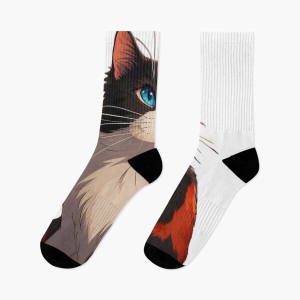 Item preview, Cute Calico Cat with Blue Eyes Portrait designed and sold by KUHATLIKHA.