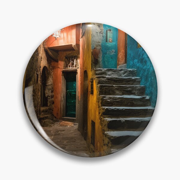 Item preview, Manarola Cinque Terre Italy Night Alley Caruggi Lantern Light designed and sold by daila70.
