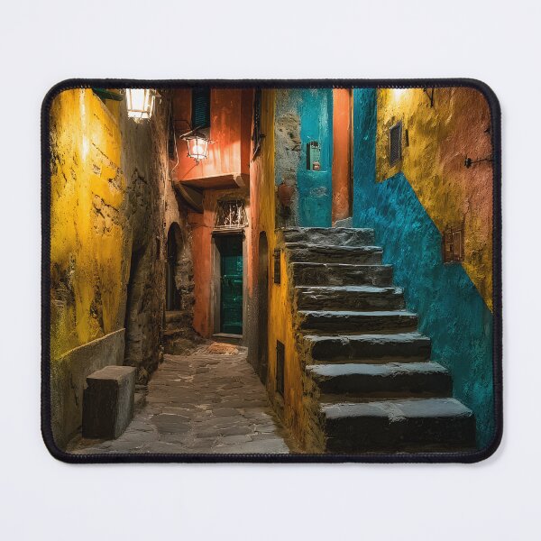 Item preview, Manarola Cinque Terre Italy Night Alley Caruggi Lantern Light designed and sold by daila70.