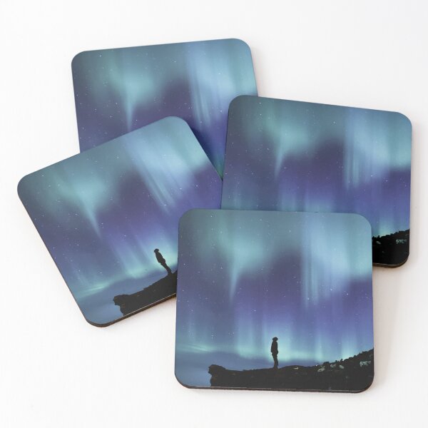 Item preview, Northern Lights Landscape Poster | Minimal Night Sky Aesthetic | Aurora Borealis Wall Art designed and sold by NA-art725.