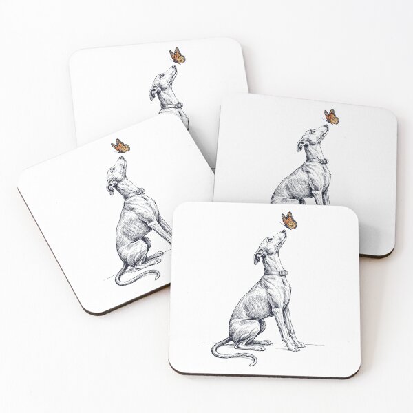 Item preview, Vintage Whippet with Butterfly Dog Lover designed and sold by DoodleTortle.