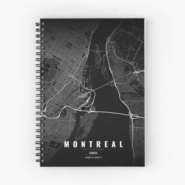 Item preview, Montreal, Canada - City Map (Noir) designed and sold by Fish4Maps.