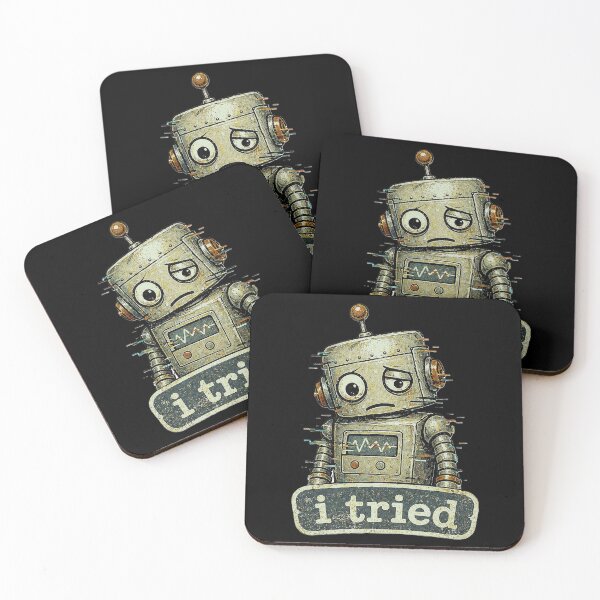 Item preview, I Tried Vintage Funny Robot | Cute Glitch Robot Retro | Funny Sad Robot Aesthetic designed and sold by Rude Bot.